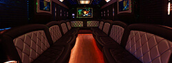 large party bus interior